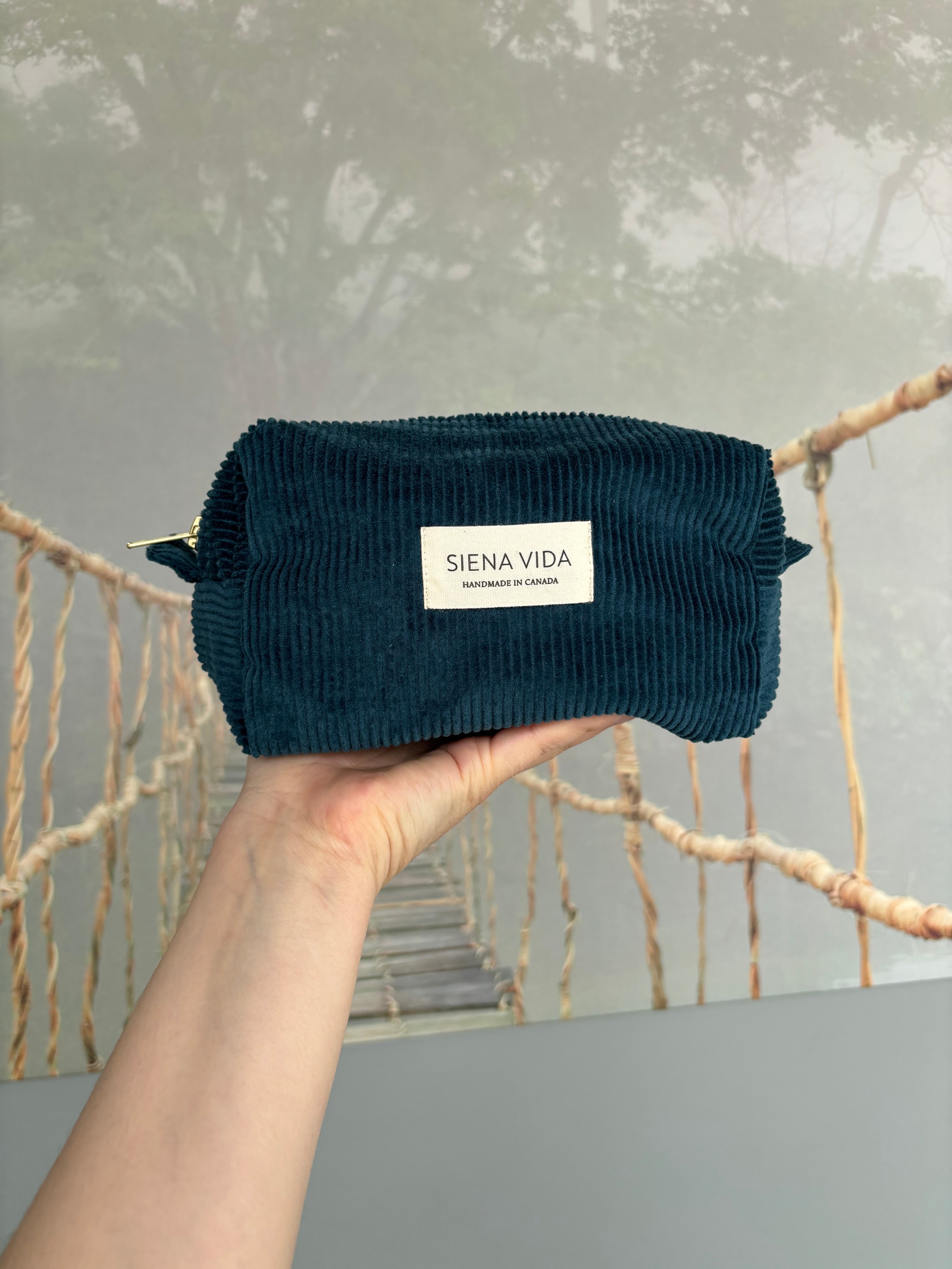 PRE-ORDER: Teal Corduroy Pouch - Small