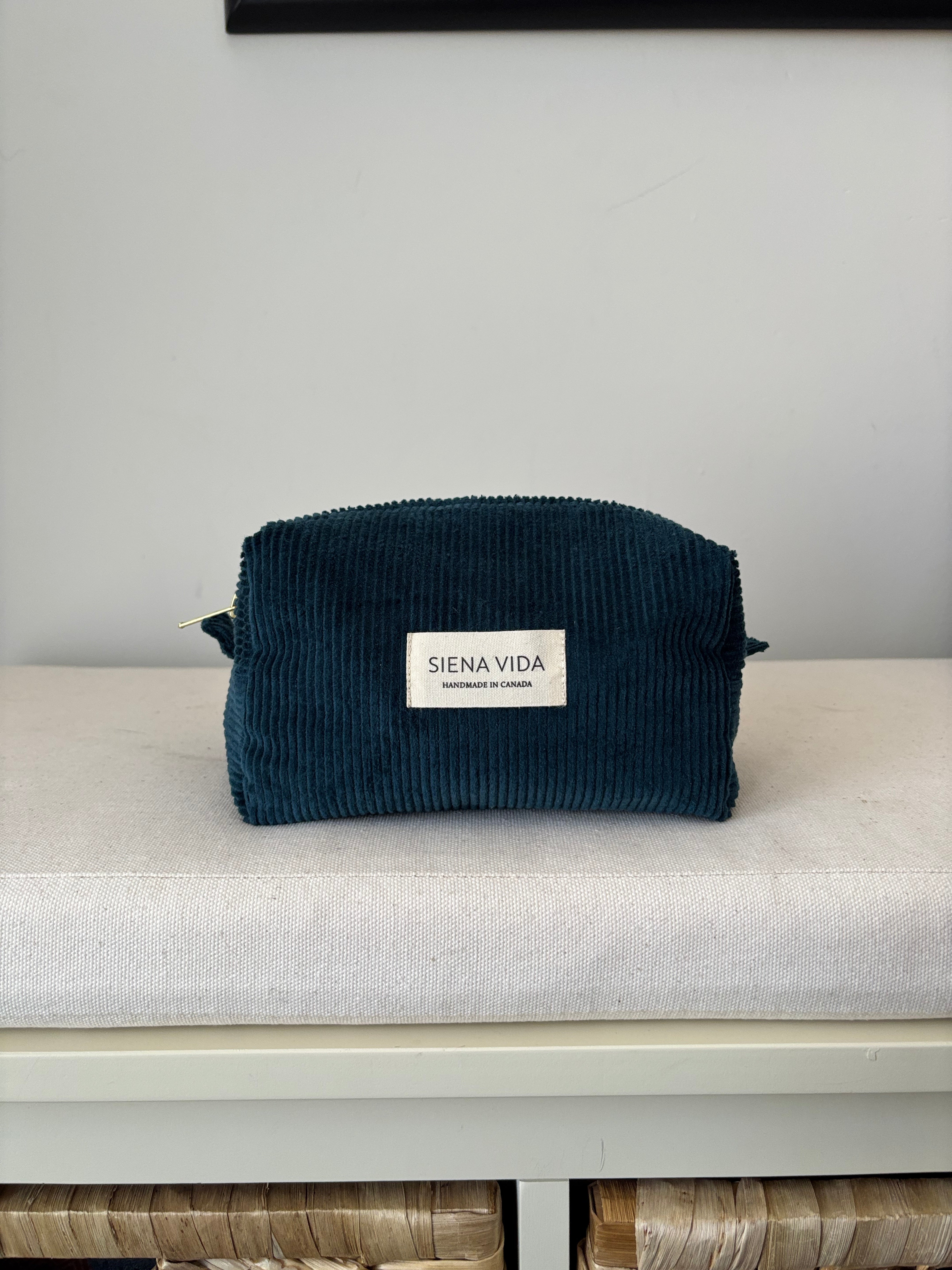 PRE-ORDER: Teal Corduroy Pouch - Small