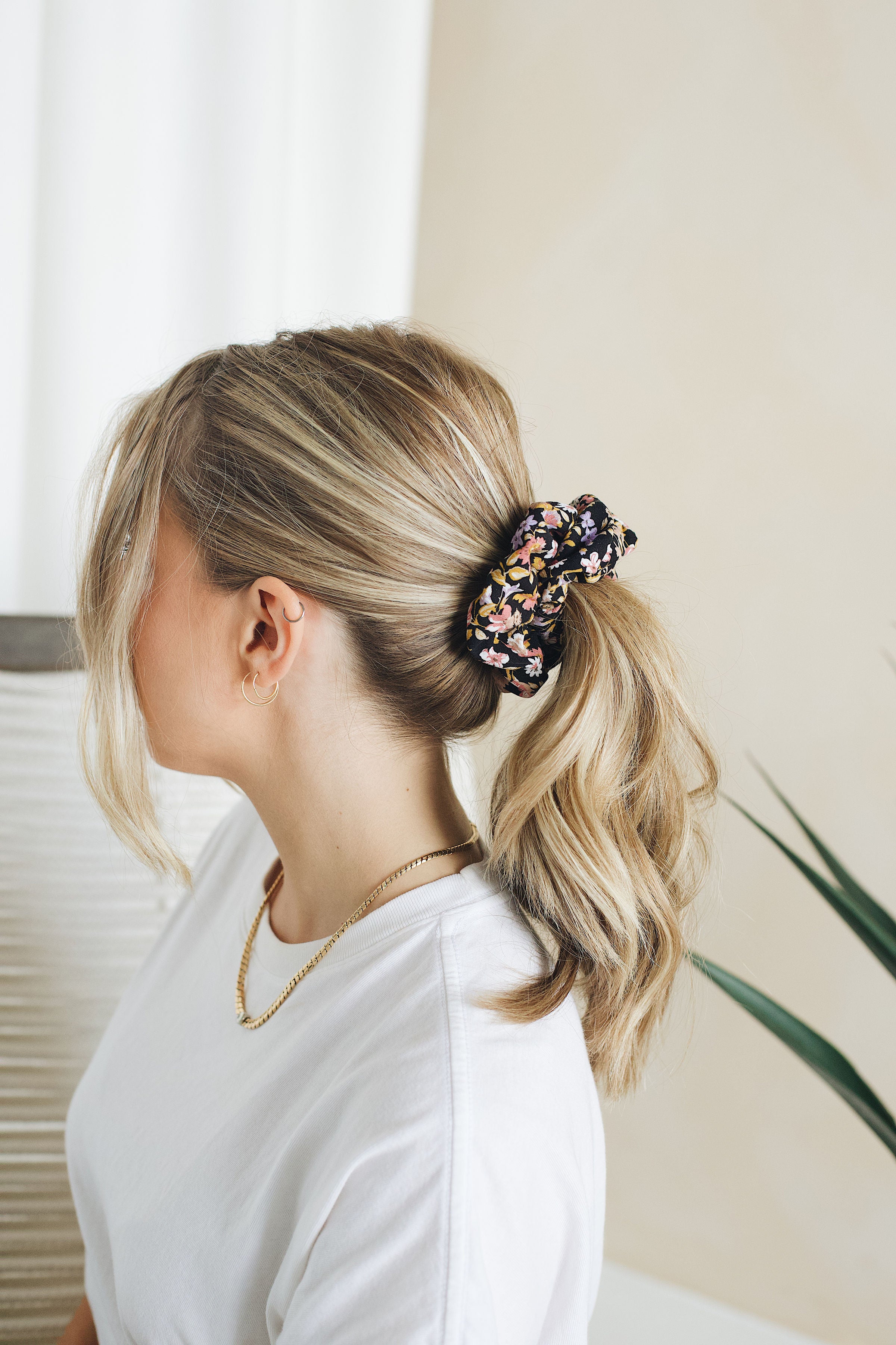 Vintage Floral Scrunchie + Hair Scarf Bundle