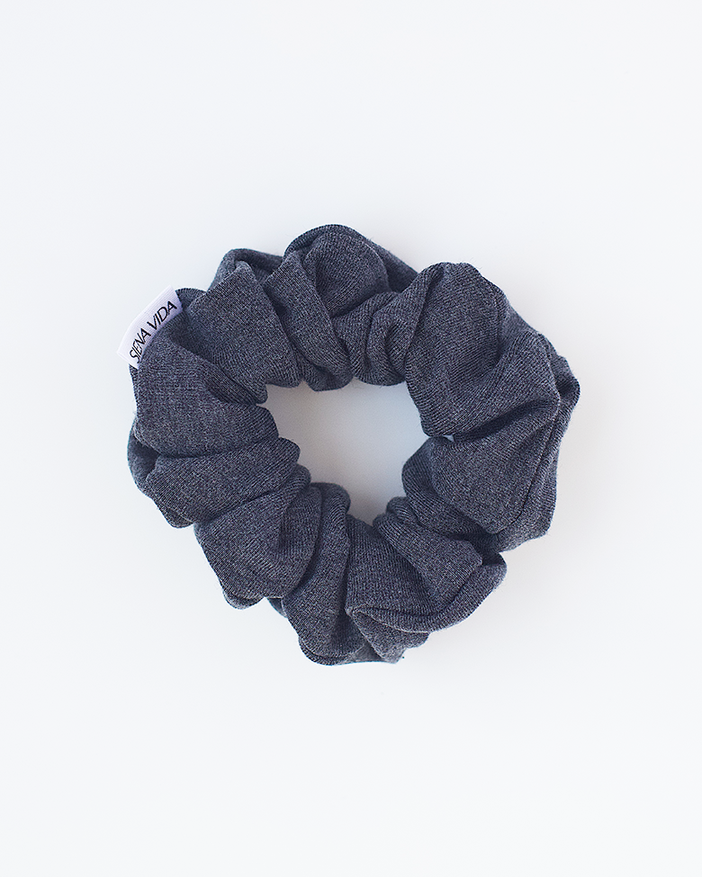 Charcoal Grey Sweater Scrunchie in Classic size