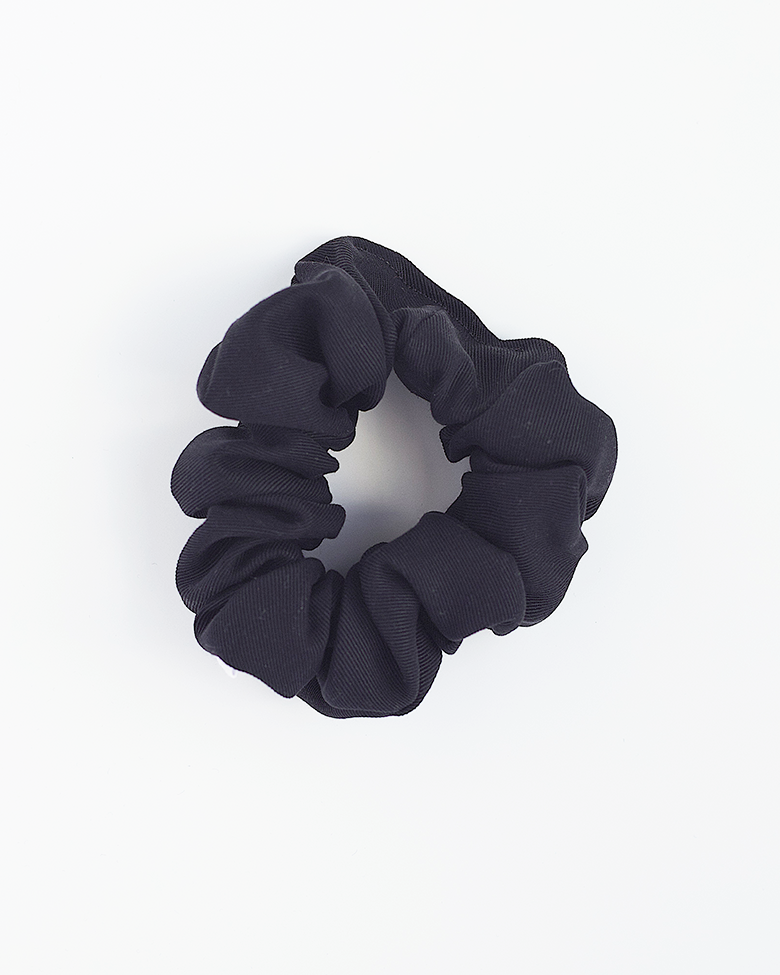 Black Scrunchie in Classic size handmade with 100% Tencel