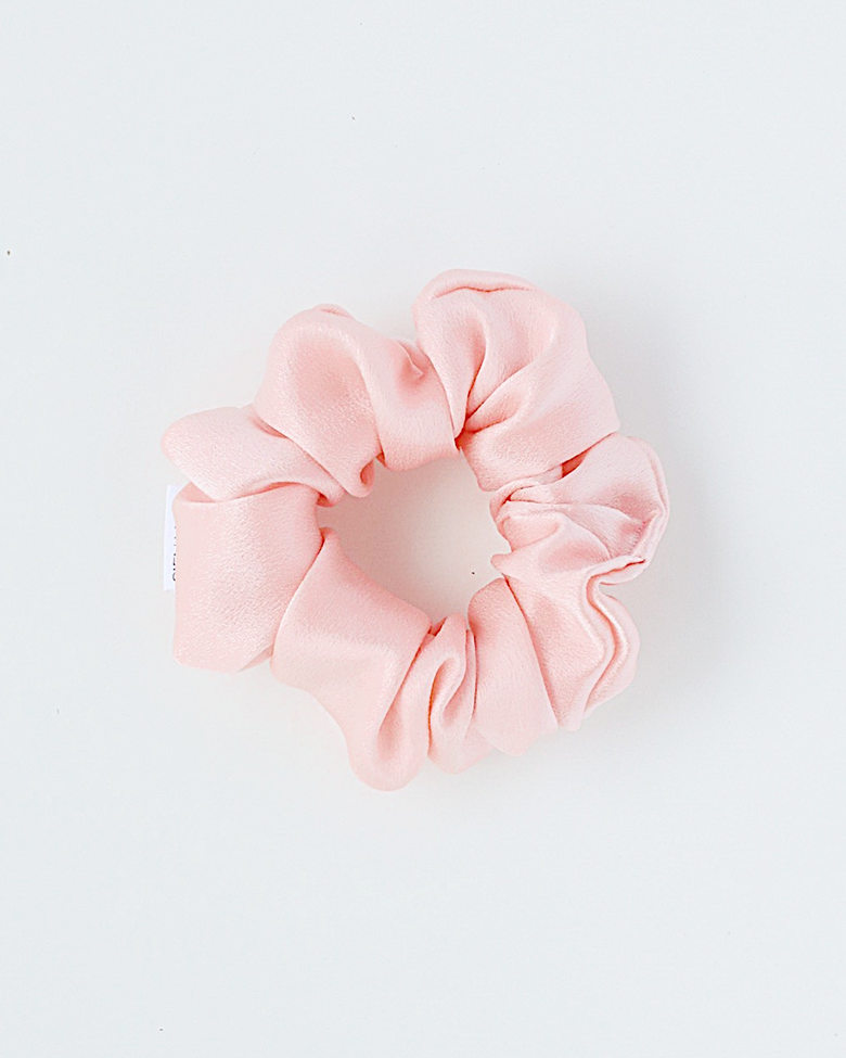 Pastel Pink Silk Scrunchie in Classic size