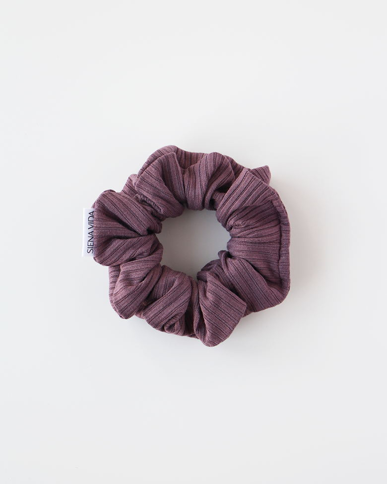 bamboo ribbed lavender grey scrunchie in classic size