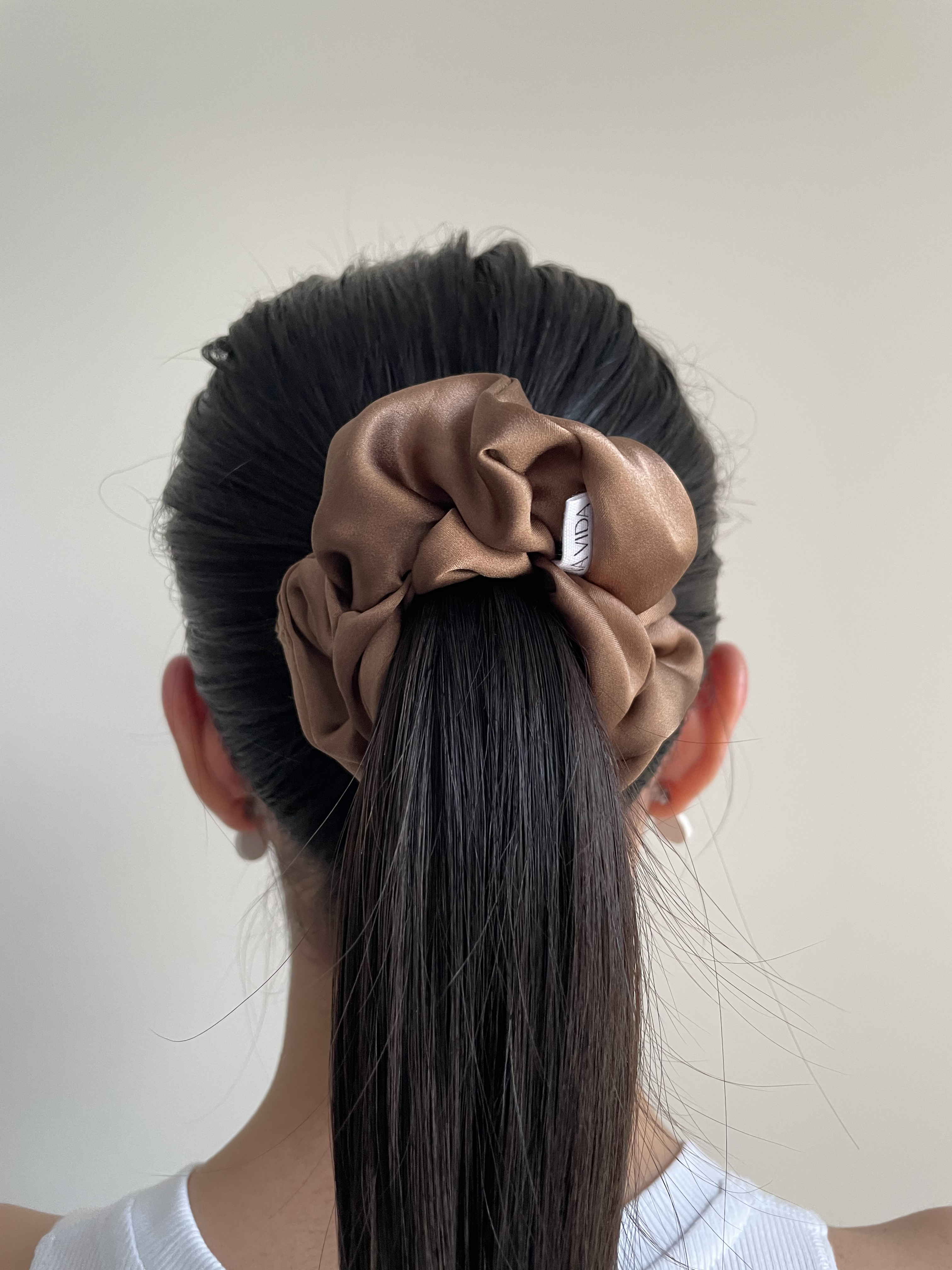 Nutmeg Silk Scrunchie - Classic